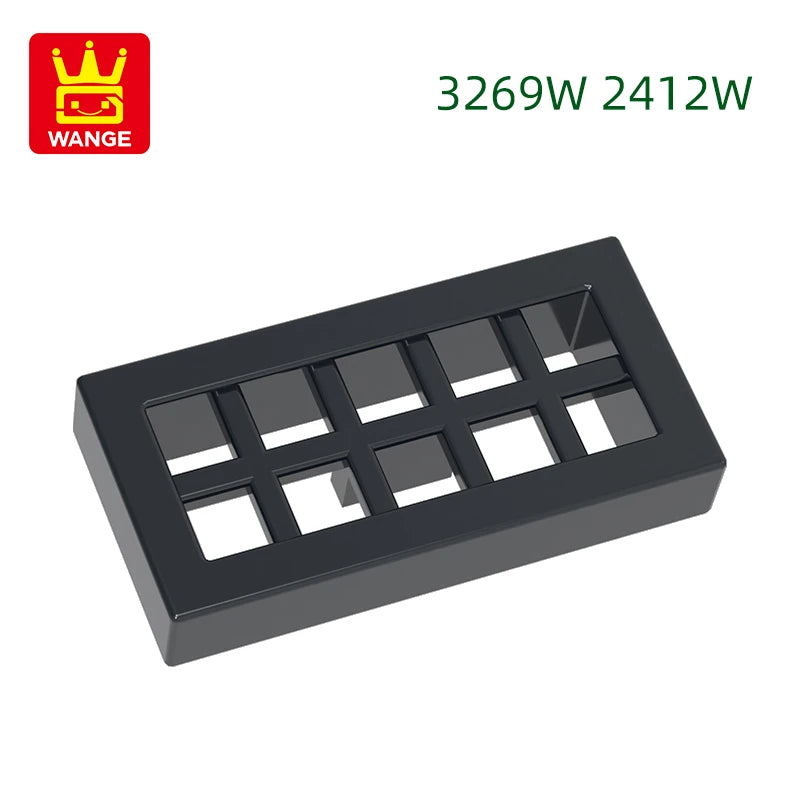 WANGE 3069W/2412W 100g/452PCS 1x2 Tile 2Holes Behind the Grid Building Block Moc Color Compatible with Brick DIY Kid's Toys