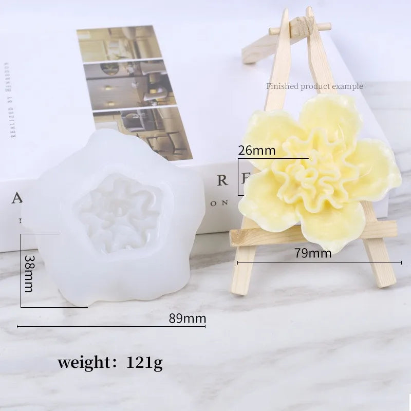 3D Rose Candle Silicone Mold DIY Lotus Peony Chrysanthemum Shape Mousse Handmade Soap Aromatherapy Epoxy Resin Molds