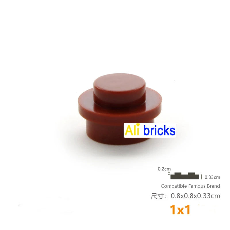 120pcs 1x1 Dots Thin Bricks Round Blocks MOC Educational Toys Building Assemblage Kids Learning Gift Size Compatible Brand 4073