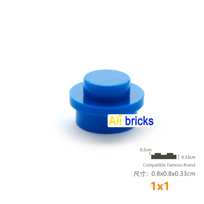 120pcs 1x1 Dots Thin Bricks Round Blocks MOC Educational Toys Building Assemblage Kids Learning Gift Size Compatible Brand 4073