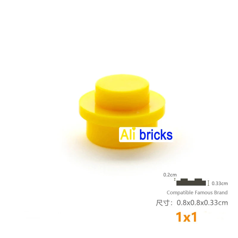 120pcs 1x1 Dots Thin Bricks Round Blocks MOC Educational Toys Building Assemblage Kids Learning Gift Size Compatible Brand 4073