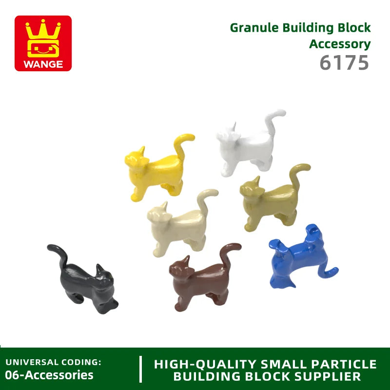 Wange 28Pcs/lot 6175 Cat Building Blocks MOC Animal Accessories Compatible Bricks Children Toys Gift Box