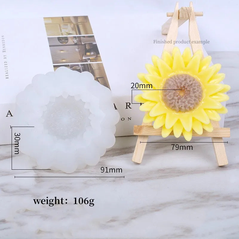 3D Rose Candle Silicone Mold DIY Lotus Peony Chrysanthemum Shape Mousse Handmade Soap Aromatherapy Epoxy Resin Molds