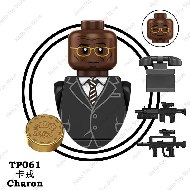 2024 John Wick Mini Action Figures Classic Thriller Movie John Wick Building Blocks Winston Judges Dolls Model Kid Birthday Gift