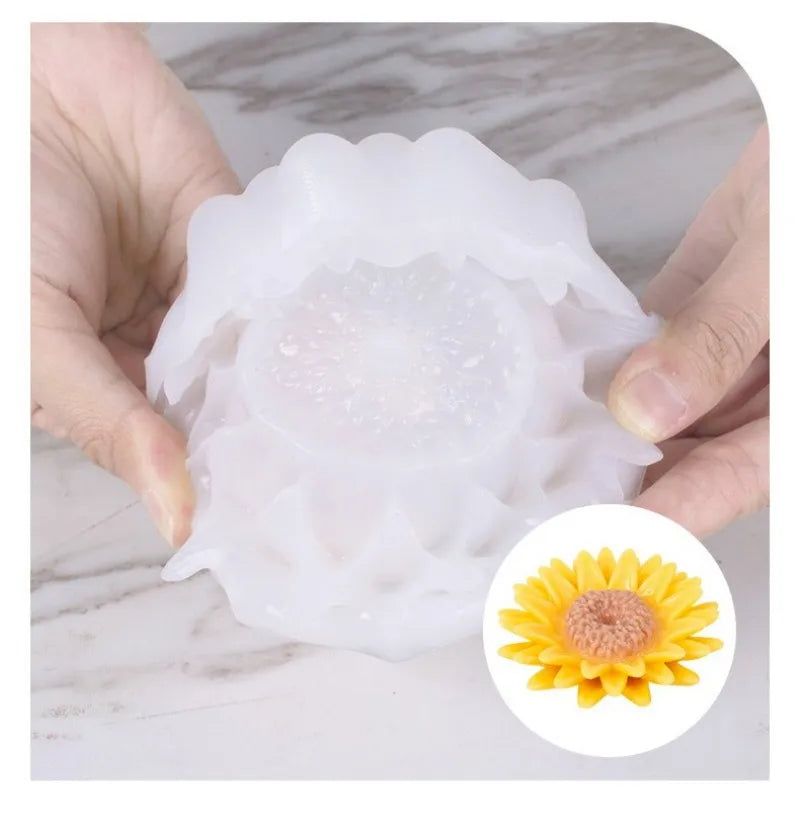 3D Rose Candle Silicone Mold DIY Lotus Peony Chrysanthemum Shape Mousse Handmade Soap Aromatherapy Epoxy Resin Molds