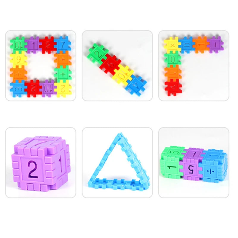 100Pcs Number Building Blocks DIY Toy Large Particles Colorful Creative Assemble Bricks Math Blocks Children Early Education Toy