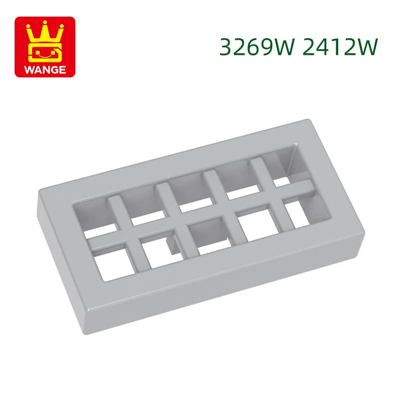 WANGE  3069W/2412W 100g/452PCS 1x2 Tile 2Holes Behind the Grid Building Block Moc Color Compatible with Brick DIY Kid's Toys