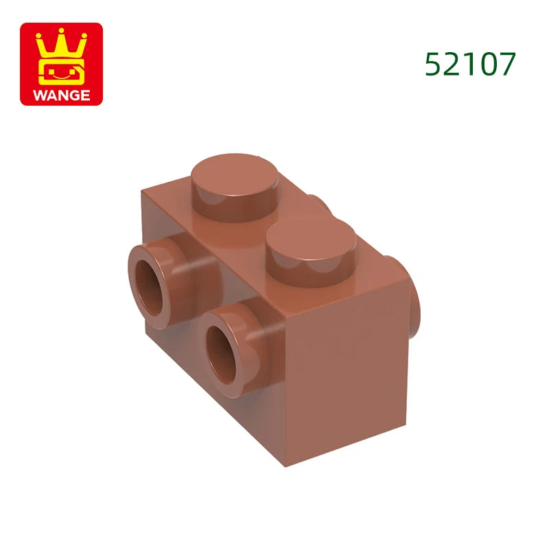Wange 52107  100g/120PCS 1 x 2 with Studs on 2 Sides Block Moc Compatible with Brick DIY Children's Toy Assembly Parts