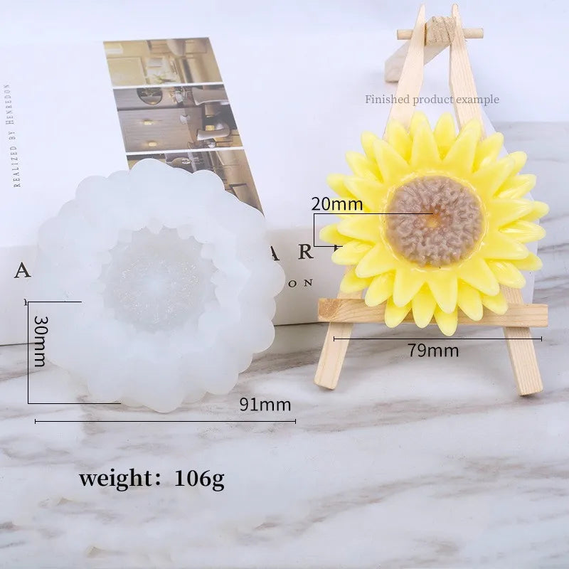 3D Rose Candle Silicone Mold DIY Lotus Peony Chrysanthemum Shape Mousse Handmade Soap Aromatherapy Epoxy Resin Molds