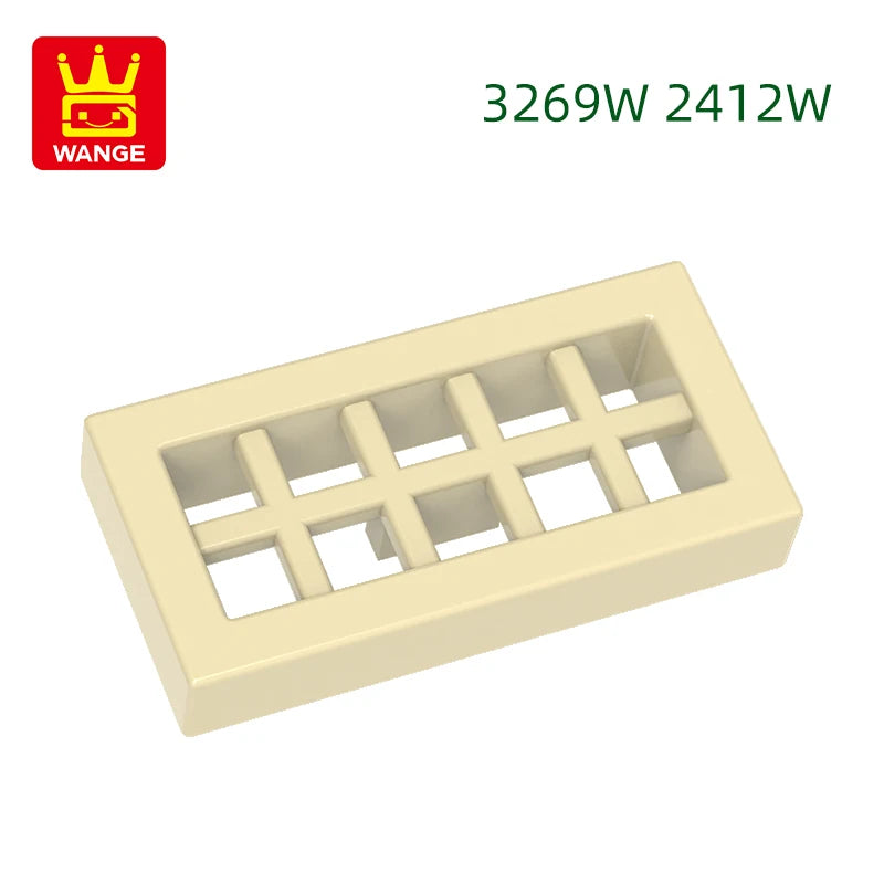 WANGE  3069W/2412W 100g/452PCS 1x2 Tile 2Holes Behind the Grid Building Block Moc Color Compatible with Brick DIY Kid's Toys