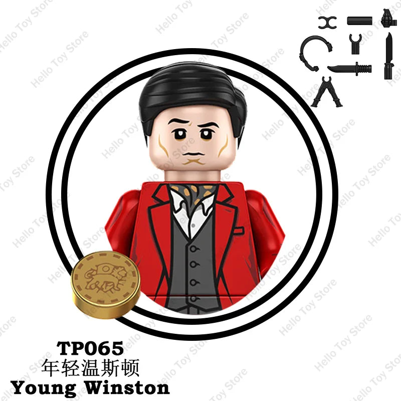 2024 John Wick Mini Action Figures Classic Thriller Movie John Wick Building Blocks Winston Judges Dolls Model Kid Birthday Gift