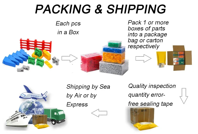 Wange 50G/312Pcs 30151W Large Missile Building head Blocks Moc Accessories Compatible with Brick Toys Children Gift Box