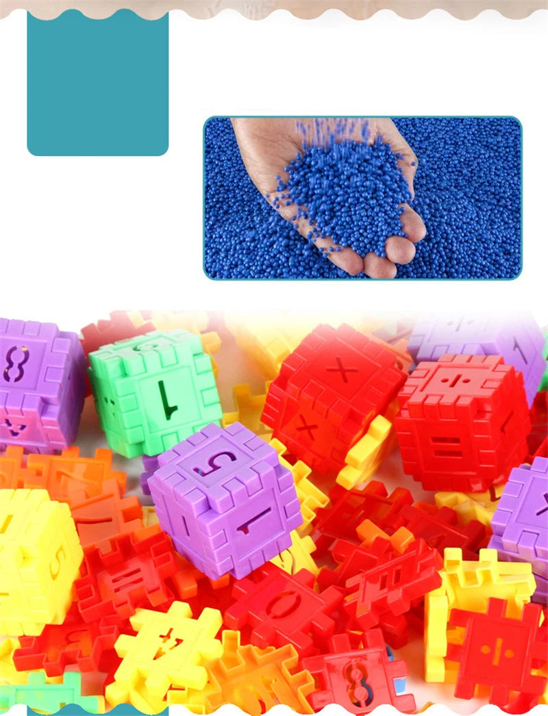 100Pcs Number Building Blocks DIY Toy Large Particles Colorful Creative Assemble Bricks Math Blocks Children Early Education Toy