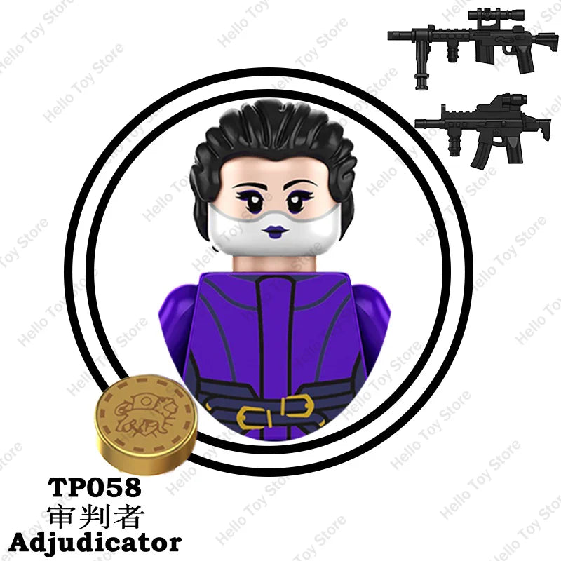 2024 John Wick Mini Action Figures Classic Thriller Movie John Wick Building Blocks Winston Judges Dolls Model Kid Birthday Gift