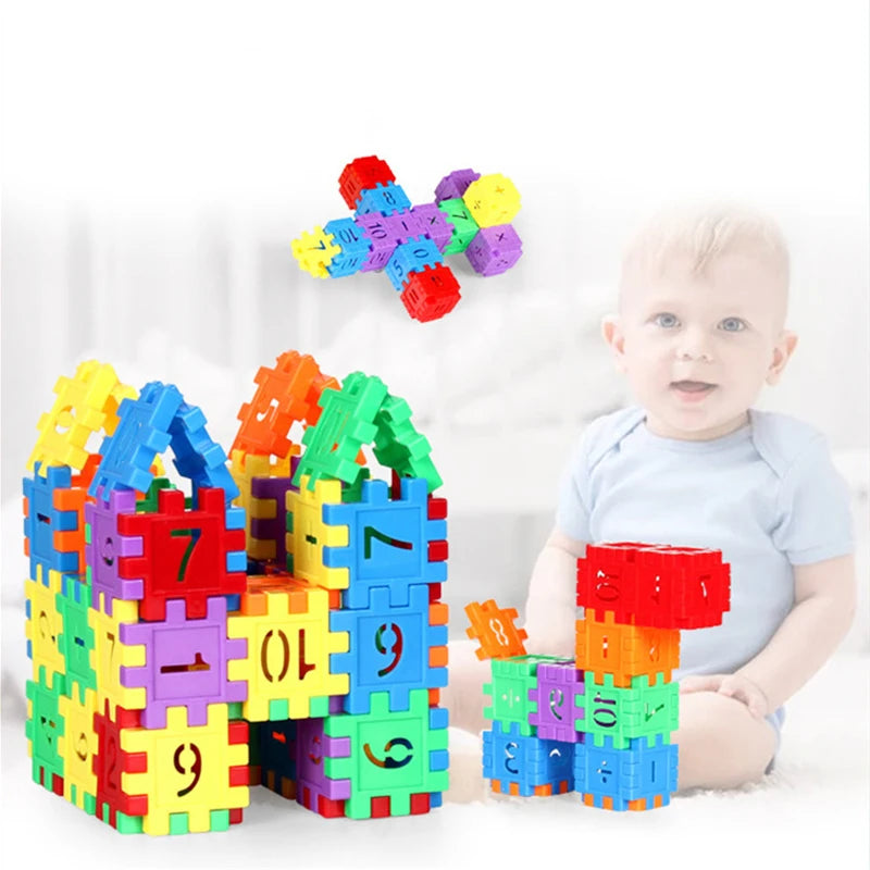 100Pcs Number Building Blocks DIY Toy Large Particles Colorful Creative Assemble Bricks Math Blocks Children Early Education Toy