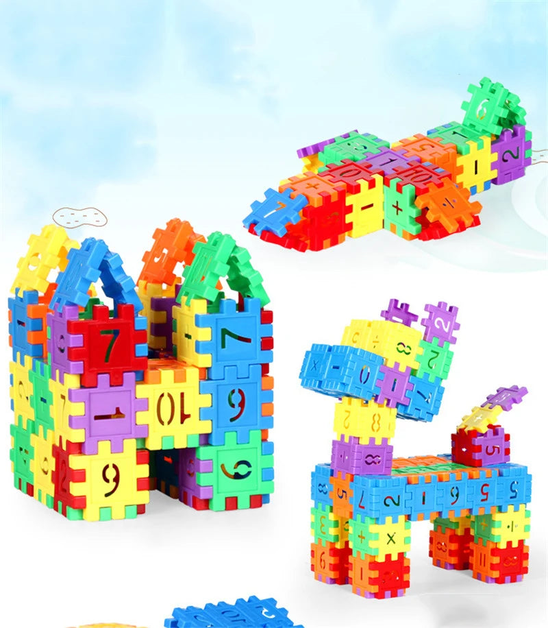 100Pcs Number Building Blocks DIY Toy Large Particles Colorful Creative Assemble Bricks Math Blocks Children Early Education Toy