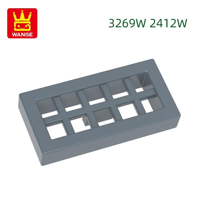 WANGE  3069W/2412W 100g/452PCS 1x2 Tile 2Holes Behind the Grid Building Block Moc Color Compatible with Brick DIY Kid's Toys