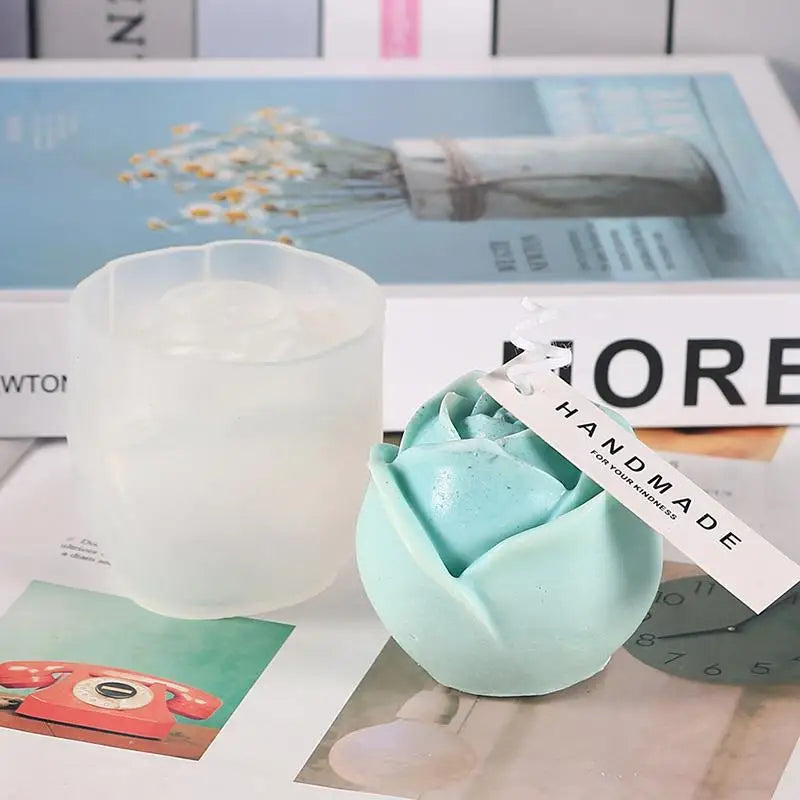 Rose Flower Silicone Candle Molds DIY Handmade Aromath Soaps Scented Candle Mould Home Decor Handicrafts Gifts for Lover