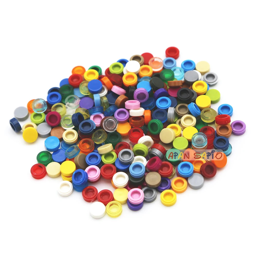 100pcs Tile 1x1 Round DIY Building Blocks Bricks  33Color Educational Creative Toys for Children Size Compatible With 98138