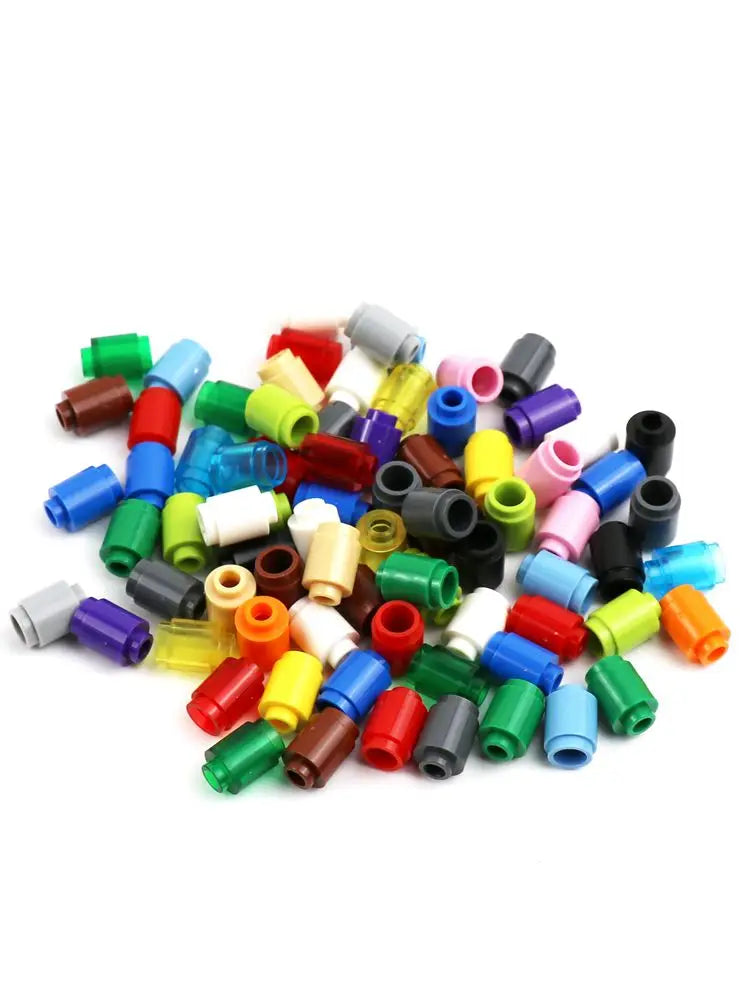 100 Pieces Building Blocks MOC Round Brick Cylinder Bricks 1 X 1 Children Toy Bricks Part 3062 City Friends Bricks Accessories