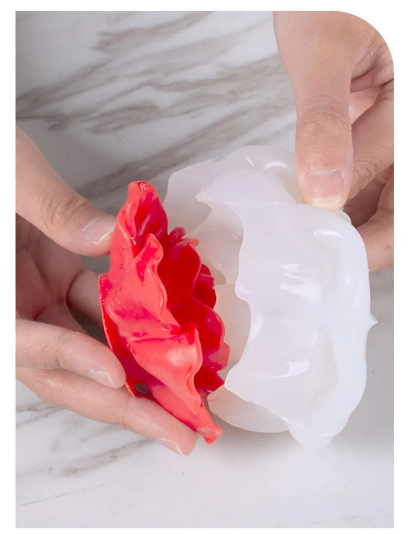 3D Rose Candle Silicone Mold DIY Lotus Peony Chrysanthemum Shape Mousse Handmade Soap Aromatherapy Epoxy Resin Molds