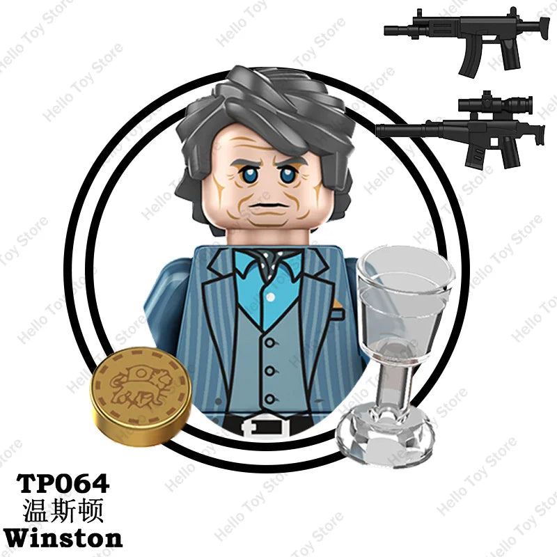 2024 John Wick Mini Action Figures Classic Thriller Movie John Wick Building Blocks Winston Judges Dolls Model Kid Birthday Gift