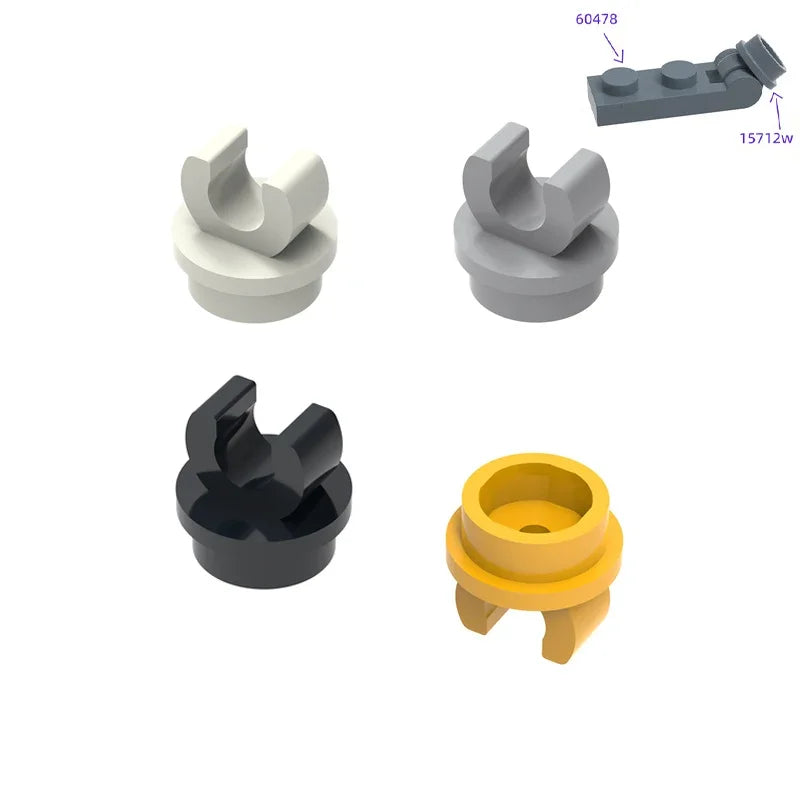 MOC 10PCS 15712 Special Fork With Clamp Building Blocks 12825 Mouth Bricks With 1 Hole Educational Particle Toys Children Gifts